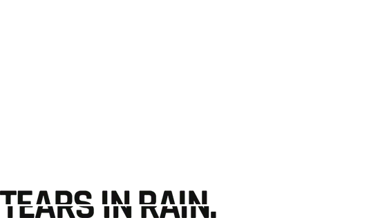 Black Tears in Rain lettering repeated at the bottom of a white graphic.